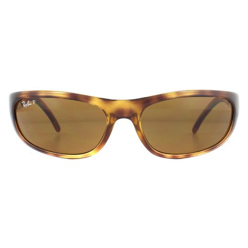 Rectangle Havana Polarized Sunglasses - One Size - Ray-Ban - Modalova