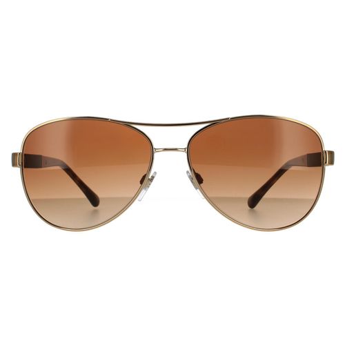 Womens Aviator Gold Brown Brown Gradient Sunglasses - - One Size - Burberry - Modalova