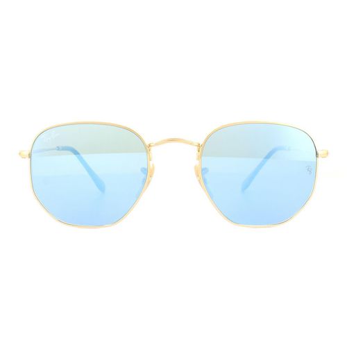Square Gold Light Blue Gradient Mirror Hexagonal 3548N Sunglasses - - One Size - NastyGal UK (+IE) - Modalova