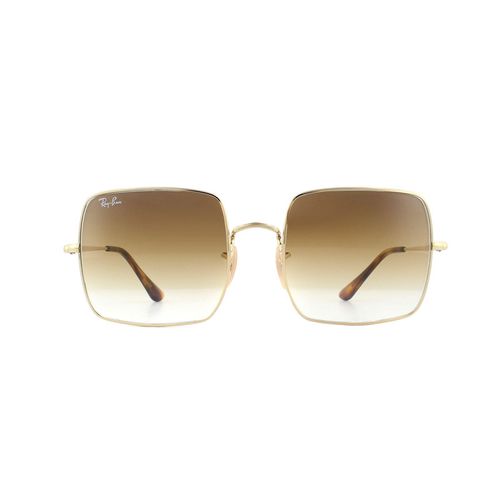 Womens Square Gold Light Brown Gradient Square RB1971 Sunglasses - - One Size - Ray-Ban - Modalova