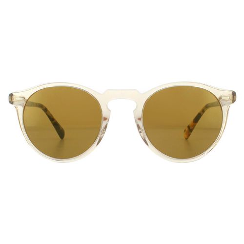 Round Honey Dark Gold Mirror Gregory Peck 5217 Sunglasses - One Size - Oliver Peoples - Modalova