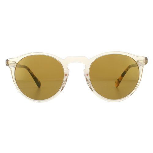 Round Buff and Dark Tortoise Gold Mirror Sunglasses - One Size - Oliver Peoples - Modalova
