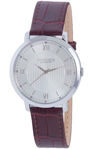 Koge Silver Sunray Dial Watch, Applied Indexes With Hydraulic Stamping Pattern Leather Strap With Crocodile Pattern - - One Size - NastyGal UK (+IE) - Modalova