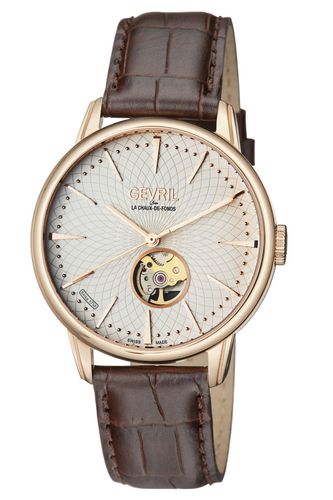Mulberry Silver Dial Calfskin Leather Swiss Automatic Watch - - One Size - Gevril - Modalova