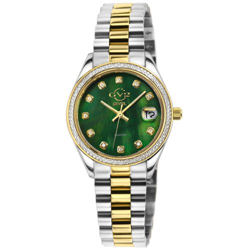 Womens Turin Diamond Green MOP Dial 12428B Swiss Quartz Watch - - One Size - GV2 - Modalova