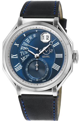 Marchese 42421 Blue Dial Italian Blue Leather Swiss Quartz Watch - - One Size - NastyGal UK (+IE) - Modalova