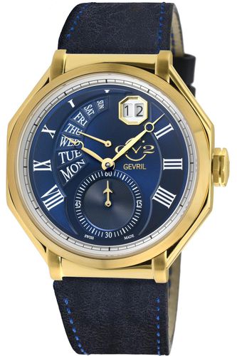 Marchese 42424 Blue Leather Swiss Quartz Watch - - One Size - GV2 - Modalova
