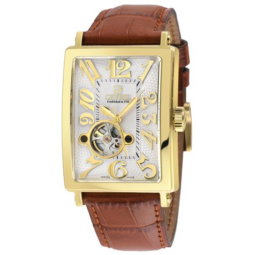 Avenue of America's Swiss Automatic Genuine Leather Band Watch - - One Size - Gevril - Modalova