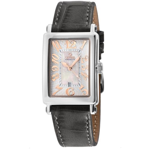 Womens Ave of Americas Mini Stainless Steel Case,White MOP Dial , Genuine Charcoal Handmade Leather Strap Swiss Quartz Watch - - One Size - NastyGal UK (+IE) - Modalova