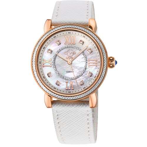 Womens Marsala Diamond , Genuine Saffiano Vegan Leather Strap Swiss Quartz Watch - One Size - GV2 - Modalova