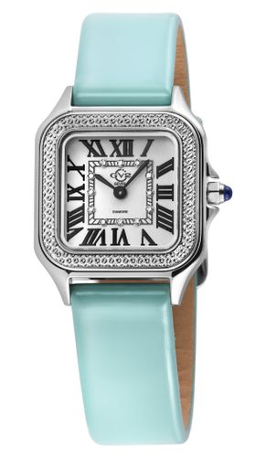 Womens Milan Silver Dial Bright Exquisite Turquoise Leather strap watch - - One Size - GV2 - Modalova