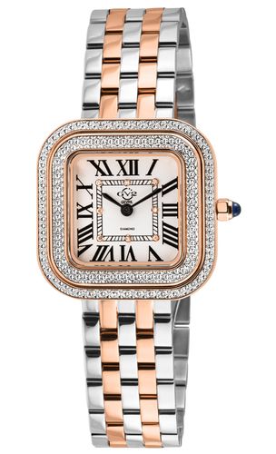 Womens Bellagio Swiss Made Diamond Watch, Silver-White Dial, Two toned SS/IPRG Bracelet - - One Size - GV2 - Modalova