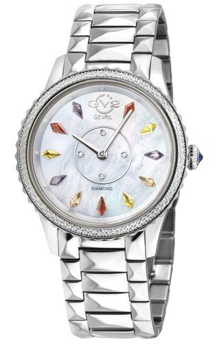 Womens Siena Swiss Quartz MOP Dial 316L Stainless Steel Diamond Watch - - One Size - GV2 - Modalova