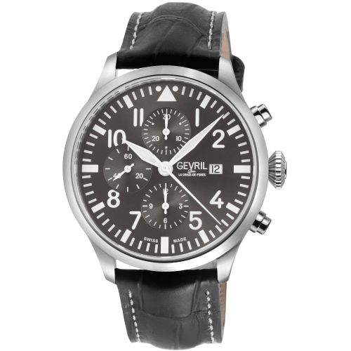Vaughn Chronograph Grey Leather Swiss Automatic ETA 7750 Watch - - One Size - Gevril - Modalova