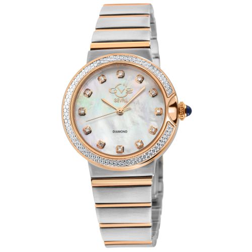 Womens Sorrento Diamond ,316L Stainless Steel Case, White MOP Dial, Swiss Quartz Watch - - One Size - GV2 - Modalova