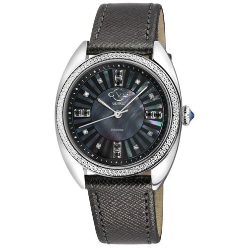 Womens Palermo Diamond , 316L Stainless Steel Case, MOP Dial, Genuine Handmade Leather Strap Swiss Quartz Watch - One Size - GV2 - Modalova
