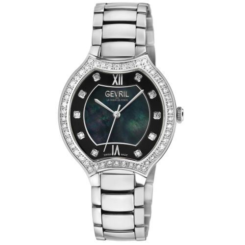 Womens Lugano Swiss Diamond , MOP Dial,316L Stainless Steel Case, 316L Stainless Steel Bracelet . Swiss Quartz Watch - One Size - Gevril - Modalova