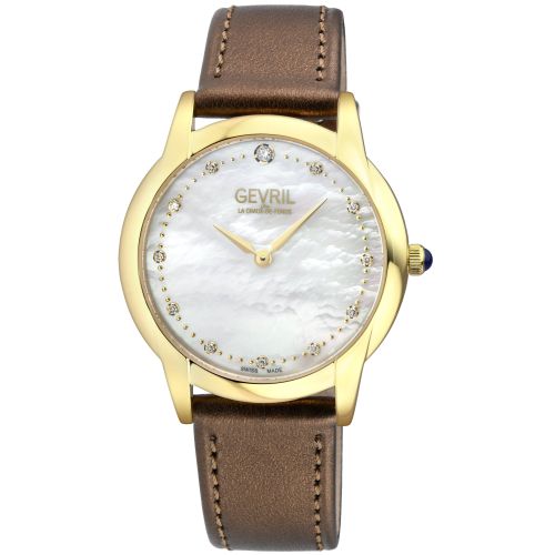 Womens Airolo Swiss Diamond 13021 Italian Croc Leather Swiss Quartz Watch - - One Size - Gevril - Modalova
