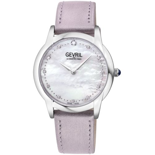 Womens Airolo Swiss Diamond 13041 Genuine Leather Swiss Quartz Watch - - One Size - Gevril - Modalova
