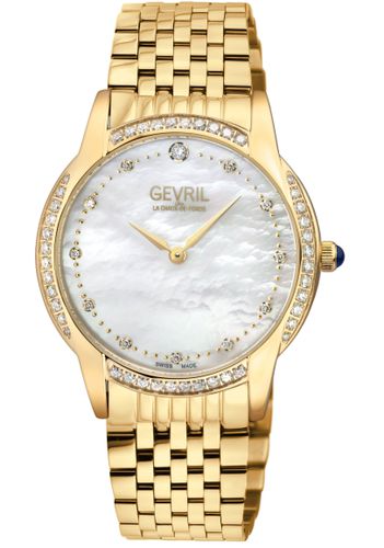 Womens Airolo Swiss Diamond 13221B MOP Dial Swiss Quartz Watch - One Size - Gevril - Modalova