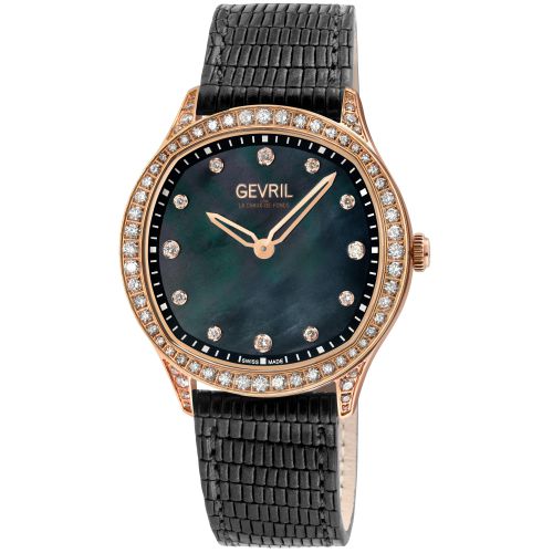 Womens Morcote Swiss Diamond 10257 Leather Swiss Quartz Watch - - One Size - Gevril - Modalova