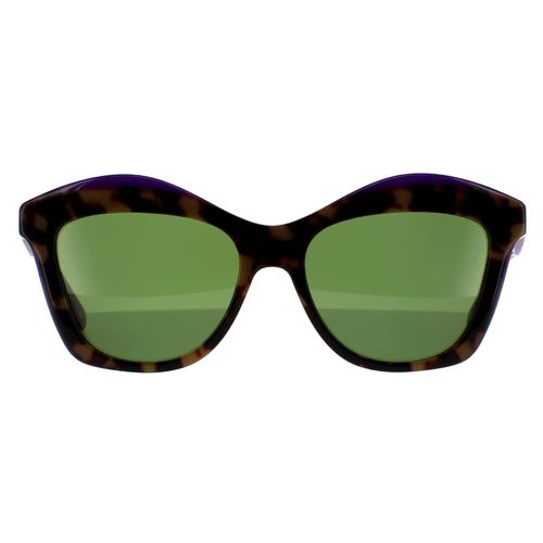 Womens Square Havana Vintage Violet Green Sunglasses - - One Size - Salvatore Ferragamo - Modalova