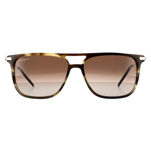 Square Striped Khaki Gradient Sunglasses - One Size - NastyGal UK (+IE) - Modalova