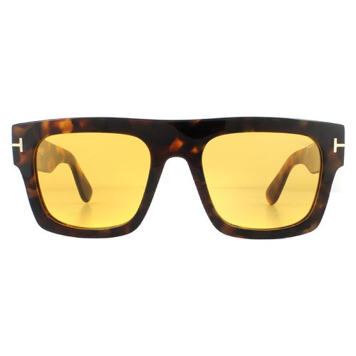 Square Havana Yellow Sunglasses - - One Size - Tom Ford - Modalova