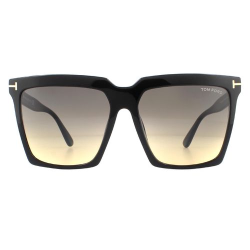 Womens Square Shiny Grey Smoke Gradient Sunglasses - One Size - Tom Ford - Modalova