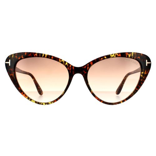 Womens Cat Eye Dark Havana Gradient Sunglasses - One Size - Tom Ford - Modalova