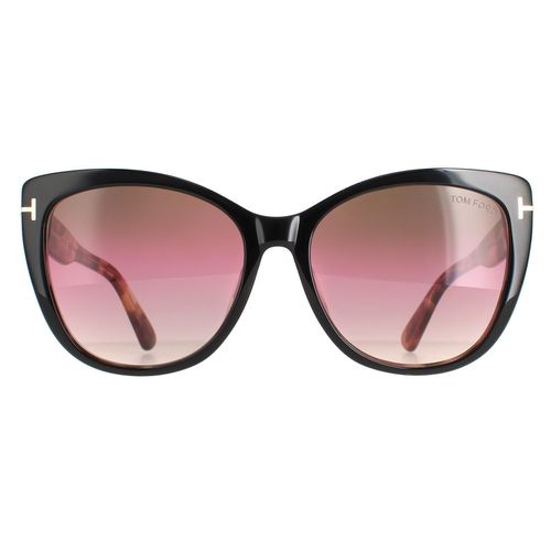 Womens Cat Eye and Havana Brown Pink Gradient FT0937 Nora Sunglasses - One Size - Tom Ford - Modalova