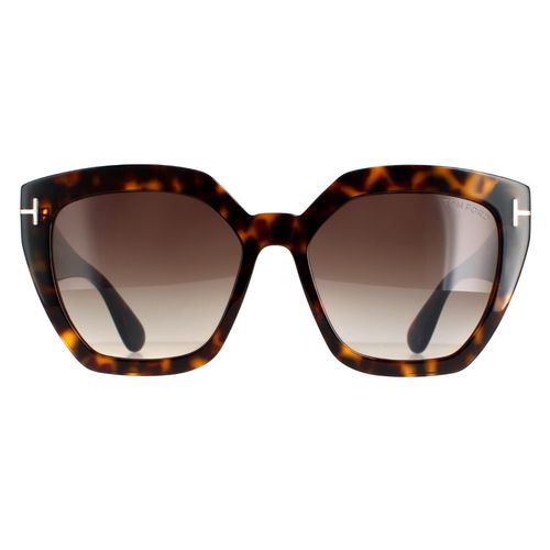 Womens Cat Eye Dark Havana Gradient Roviex FT0939 Phoebe Sunglasses - One Size - Tom Ford - Modalova
