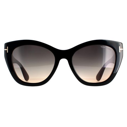 Womens Cat Eye Shiny Smoke Grey Gradient FT0940 Cara Sunglasses - One Size - Tom Ford - Modalova