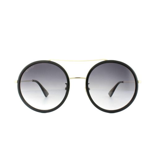 Womens Round Gold Grey Gradient Sunglasses - One Size - Gucci - Modalova