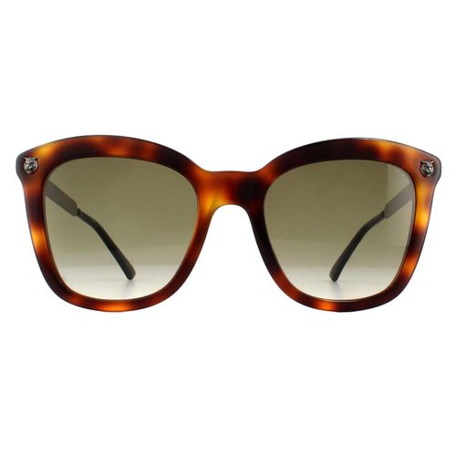 Womens Square Havana Silver Sunglasses - One Size - Gucci - Modalova