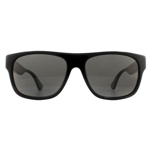 Rectangle with Green and Red Stripe Grey Polarized Sunglasses - One Size - NastyGal UK (+IE) - Modalova