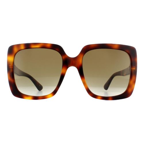 Womens Square Havana Gradient Sunglasses - One Size - Gucci - Modalova
