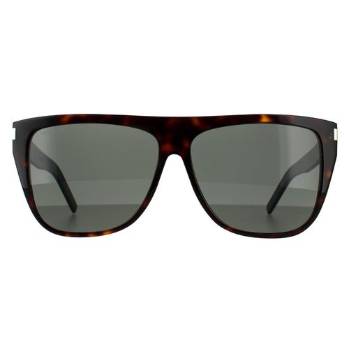 Womens Square Dark Havana Grey Sunglasses - - One Size - Saint Laurent - Modalova