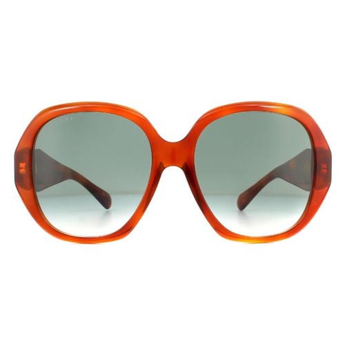 Womens Square Havana Blue Gradient Sunglasses - - One Size - Gucci - Modalova