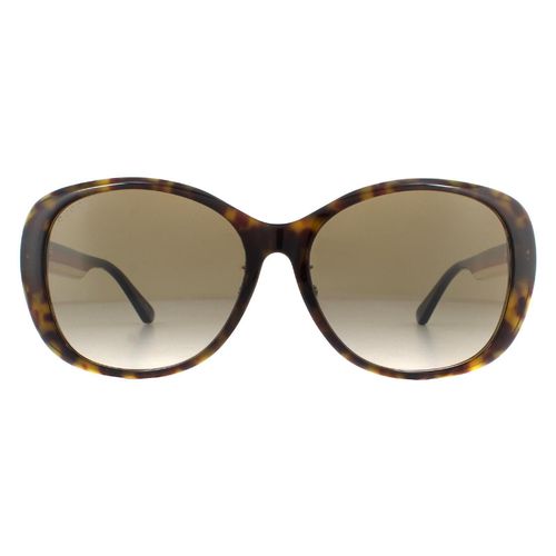 Womens Round Dark Havana Gradient Sunglasses - One Size - Gucci - Modalova