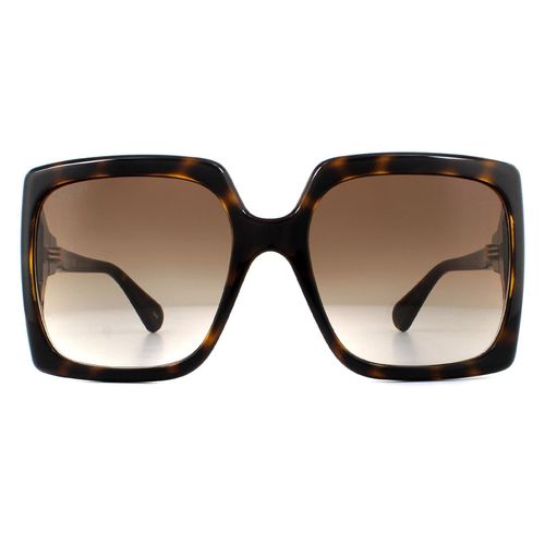 Womens Square Dark Havana Gradient Sunglasses - One Size - Gucci - Modalova