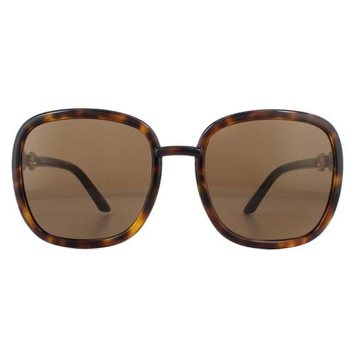 Womens Square Dark Havana Sunglasses - One Size - Gucci - Modalova