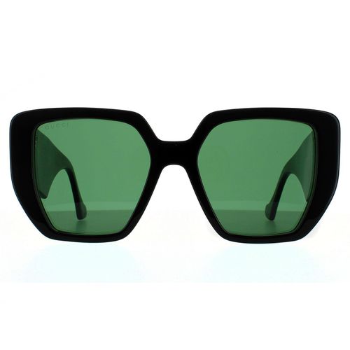 Womens Square and Green Swirl Green Sunglasses - One Size - Gucci - Modalova
