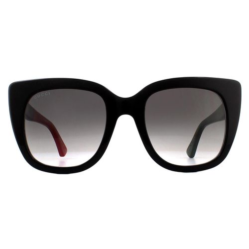 Womens Cat Eye with Red and Green Brown Gradient Sunglasses GG0163SN - One Size - Gucci - Modalova