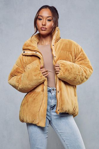 Womens Faux Fur Puffer Jacket - - L - MISSPAP - Modalova