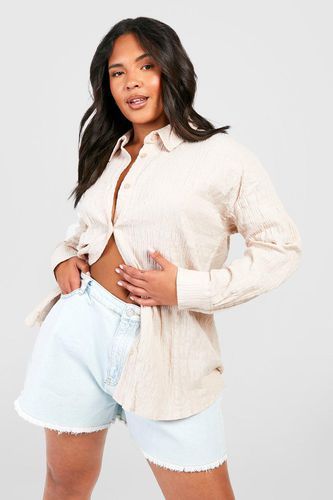 Womens Plus Shirred Oversized Shirt - - 16 - boohoo - Modalova