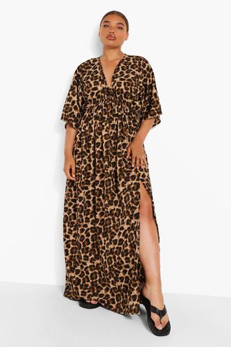 Womens Plus Leopard Batwing Maxi Dress - - 16 - boohoo - Modalova