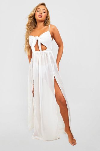 Womens Essentials Tie Cut Out Maxi Beach Dress - - M - boohoo - Modalova