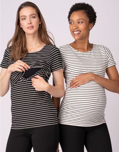 Two Pack Essential Striped Maternity to Nursing T-Shirts - Seraphine - Modalova