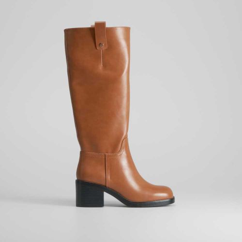 Bota tacón campera marrón - Talla: 36 - NYC - Modalova